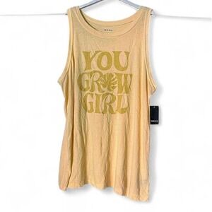 Torrid You Grow Girl‎ Graphic Tank Top Yellow Plus Size 1X 14-16